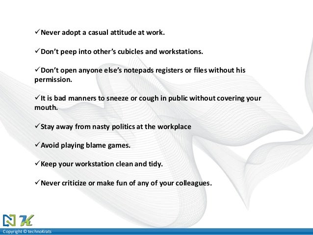 Social work etiquette work etiquette examples